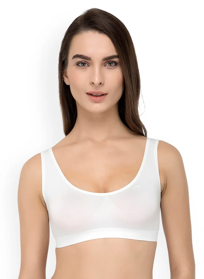 ليس اند مي  Laceandme White Solid Non-Wired Non Padded Bralette Bra 4384